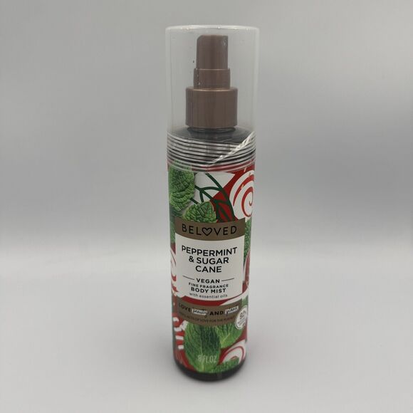 Beloved Peppermint & Sugar Cane Body Spray Mist 8oz full size vegan HTF Limited - Picture 1 of 3